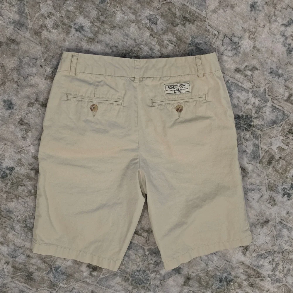 Polo Ralph Lauren Tan Khaki Classic Chino Shorts Womens Size 14 Cotton Twill - Picture 3 of 4